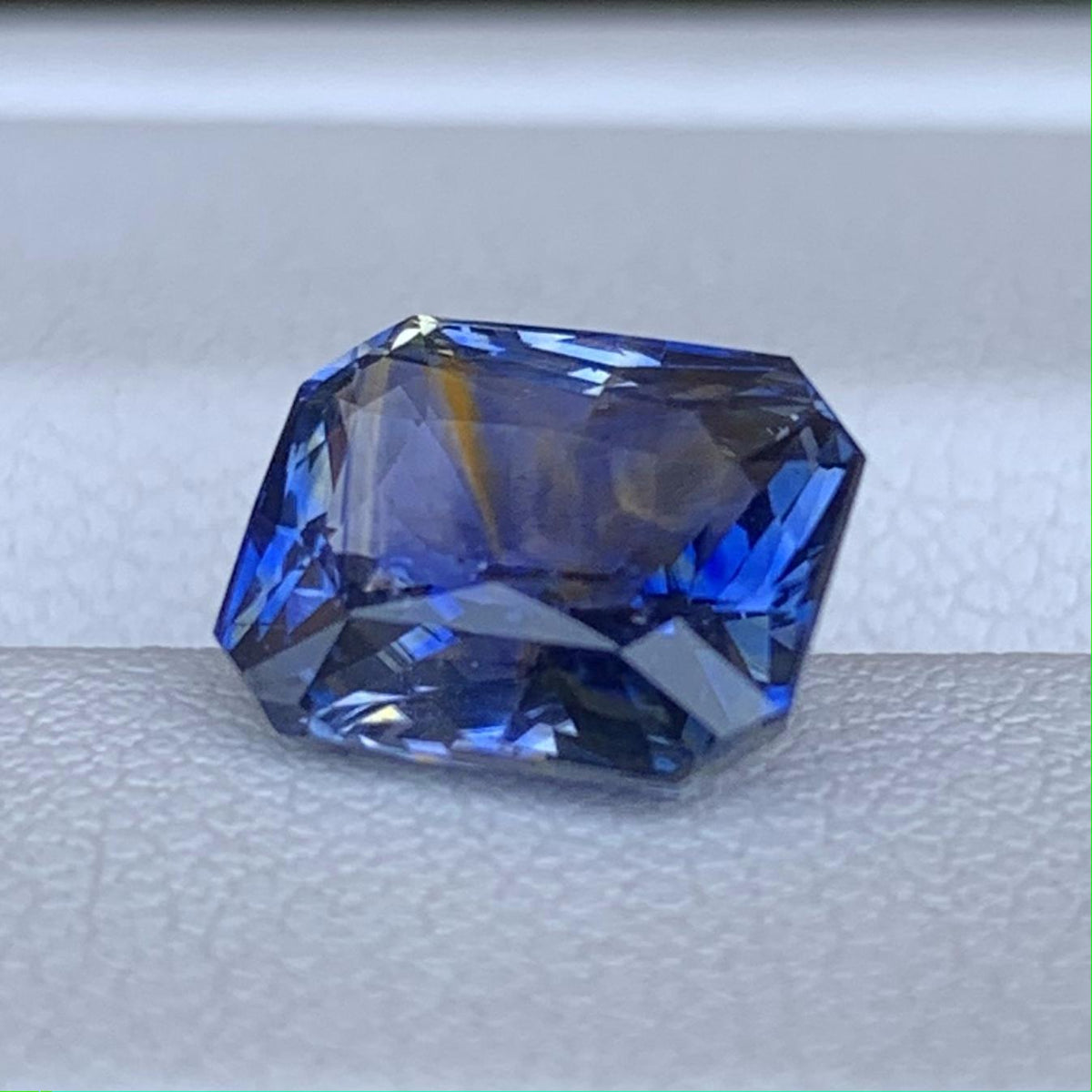 Blue Bi-Color Sapphire 3.45ct Heated  Natural Radiant Cut Two-Tone Sapphire Gemstone