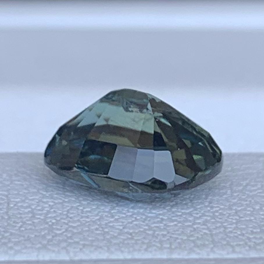 Teal Sapphire 2.65ct Unheated  Natural Cushion Cut Teal Sapphire Gemstone for Fine Jewelry