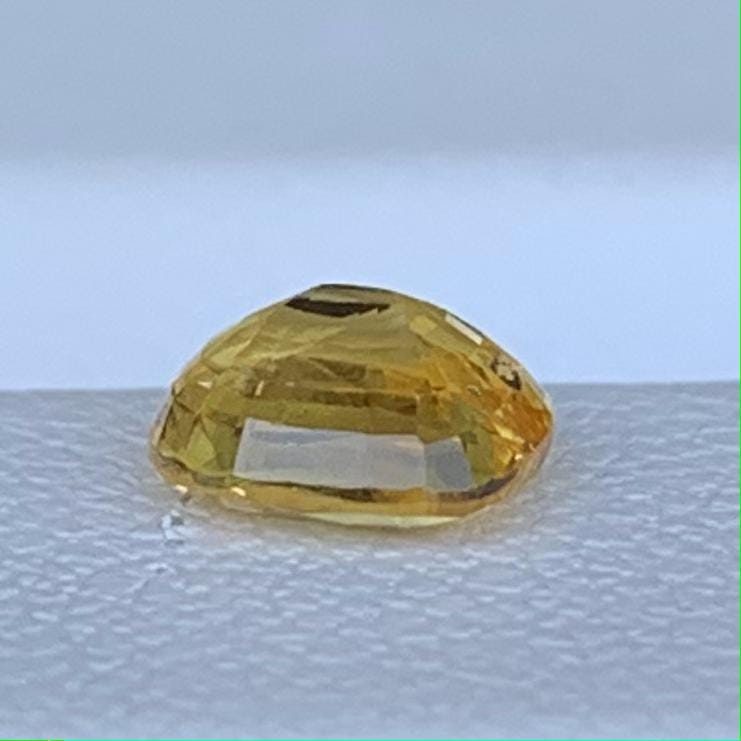 Yellow Sapphire 1.01ct Heated  Natural Cushion Cut Golden Sapphire Gemstone for Fine Jewelry