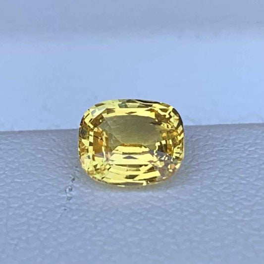 Yellow Sapphire 1.01ct Heated  Natural Cushion Cut Golden Sapphire Gemstone for Fine Jewelry