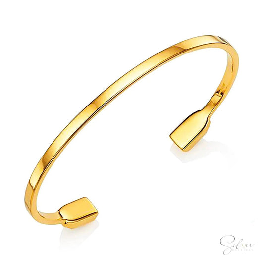 Stone Gate Bangle, Sterling Silver Bangle Bracelet - Modern Hinged Gate Bangle, Bracelets for Women - Baza Boutique 