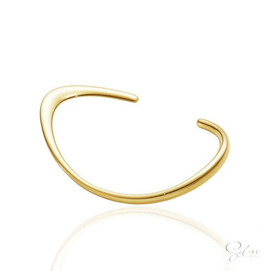 Wavy bangle For Her & For Him , Wavy Round Silver Bangle Unisex Style , Minimalist  Sterling Silver Bangles, Sterling Silver Wavy Bangle - Baza Boutique 