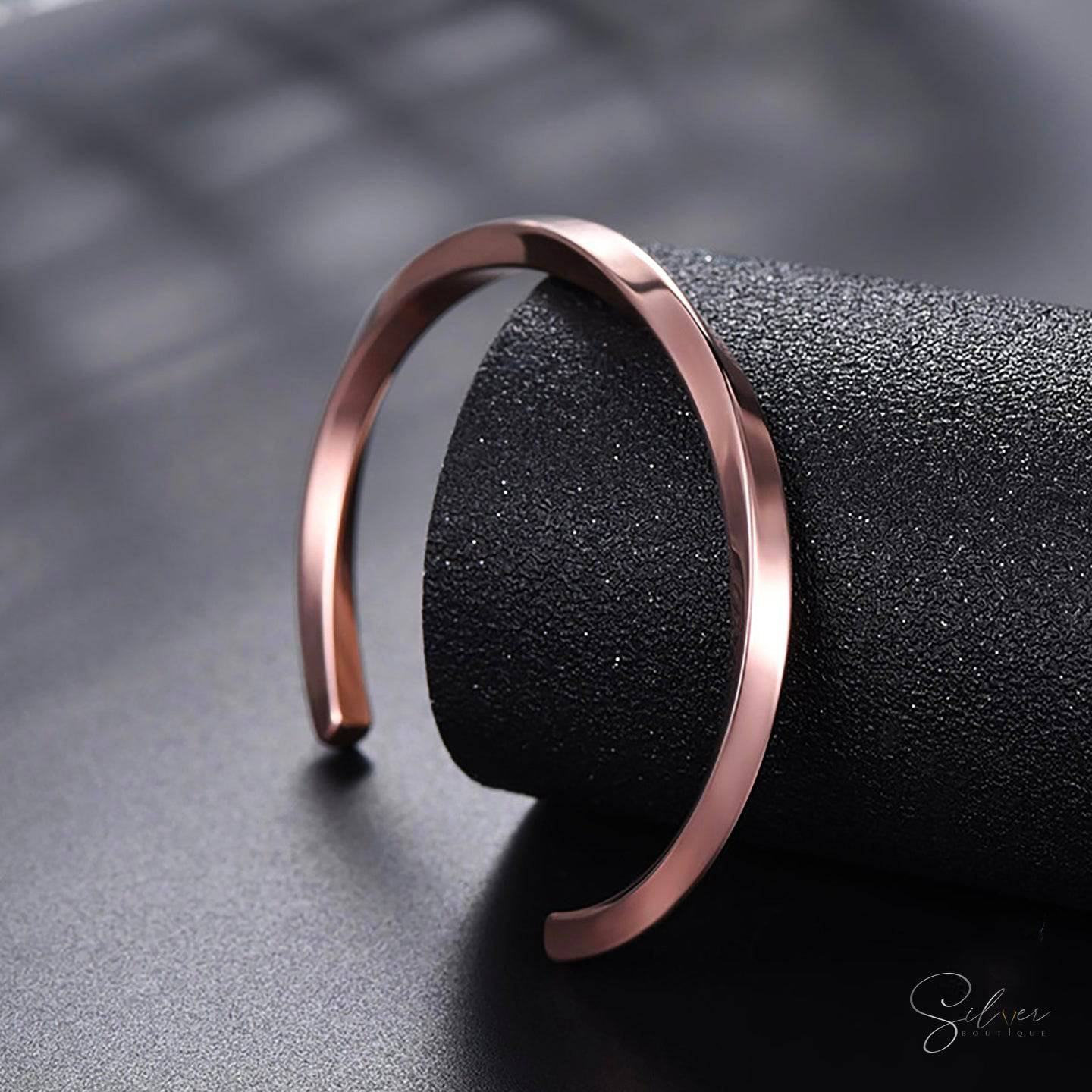 Twisted Cuff Bangle - Men's Sterling Silver Twisted Bangle - Baza Boutique 