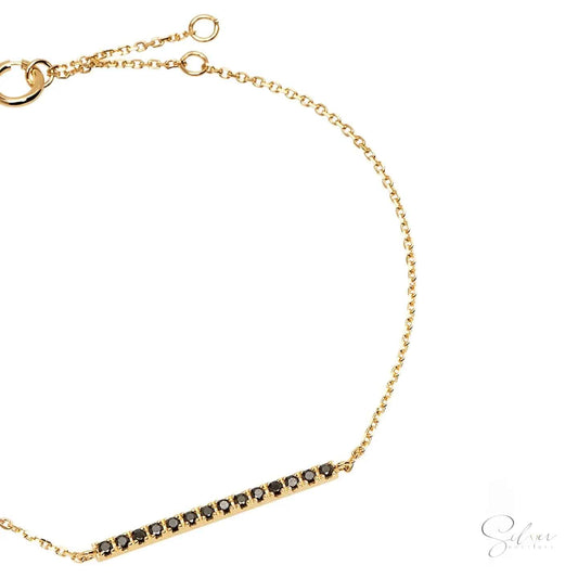 Pavé bracelet, Pavé Bar Bracelet, Dainty Bracelet, Delicate Bracelet, Stacking Bracelet, Gift for Her, Layering Bracelet - Baza Boutique 