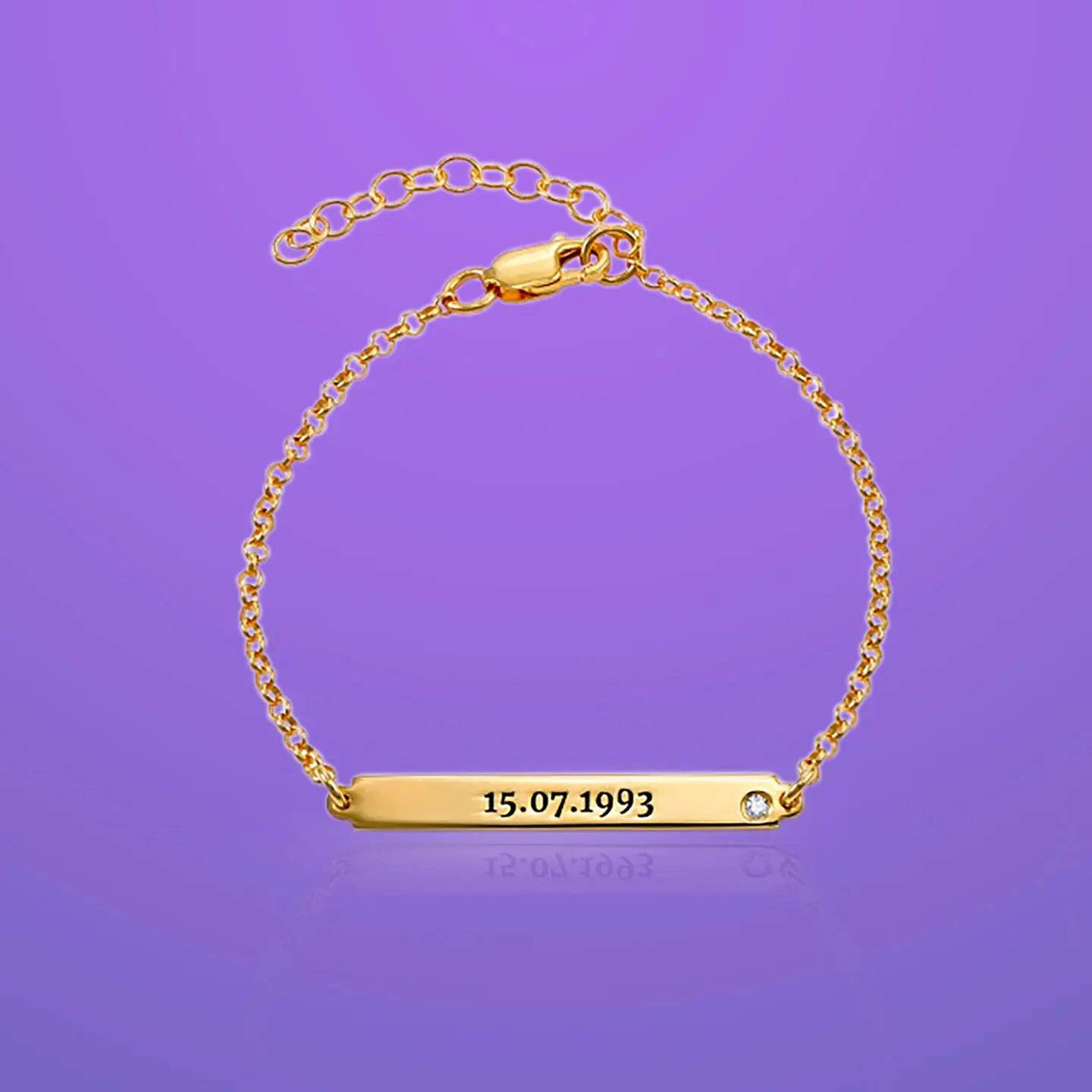 Plate Bracelet with Stone - Baza Boutique