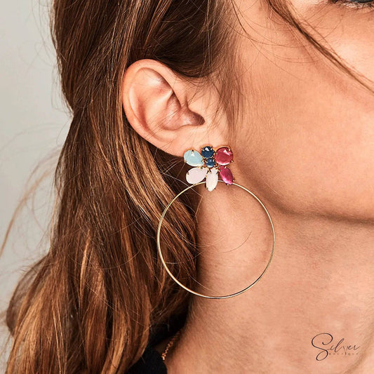 Hangout earring, Hangout Dating 925 Sterling Silver Earrings, Gift For Her, gold plated earrings - Baza Boutique 