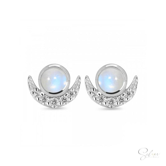 Moonstone Earring - Silver Ocean-Inspired Jewelry for Her - Baza Boutique 