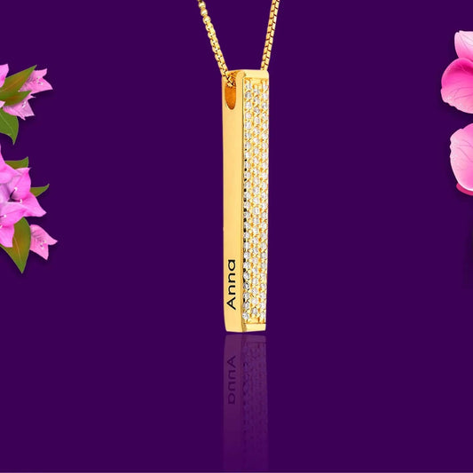 Glam bar necklace, Glam Bar Pendant Necklace Regular price, Silver Bar Necklace - Hand Hammered 14K Sterling Silver Bar - SMALL - Baza Boutique 