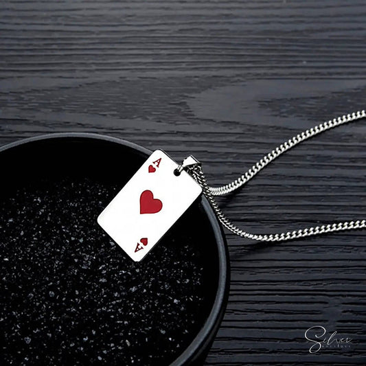 Lucky Necklace , Sterling Silver Necklace, Silver Jewelry Gift For Husband, Gift For Boyfriend, Gift For Brother, Gold Necklace, Silver Necklace, Rose Gold Necklace - Baza Boutique 