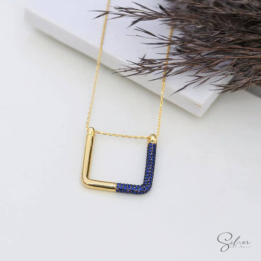 Hand Stamped Bucket Necklace in Sterling Silver - Baza Boutique 