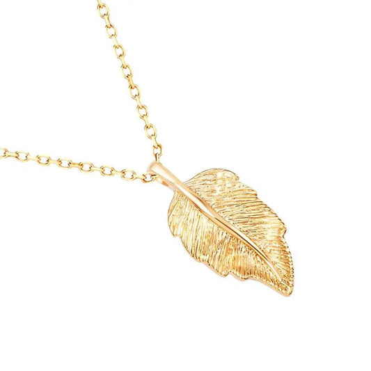 Leaf Necklace, Sterling Silver Leaf Necklace, Minimalist Nature Necklace, Bridesmaid Gift Necklace - Baza Boutique 