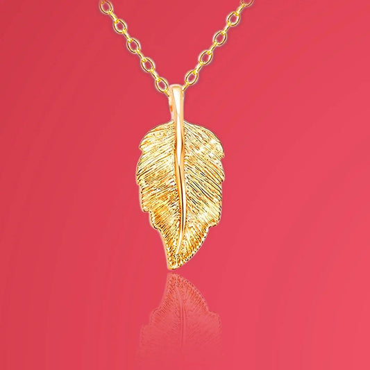 Leaf Necklace, Sterling Silver Leaf Necklace, Minimalist Nature Necklace, Bridesmaid Gift Necklace - Baza Boutique 