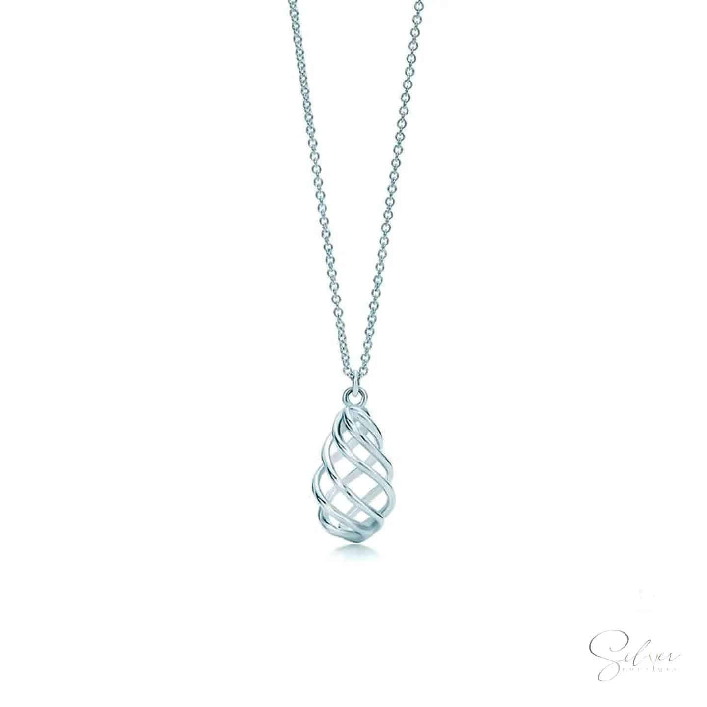 Swirl Necklace, Handmade Sterling Silver necklace, Gold, Silver & Rose Gold, Minimalist aesthetic necklace - Baza Boutique 