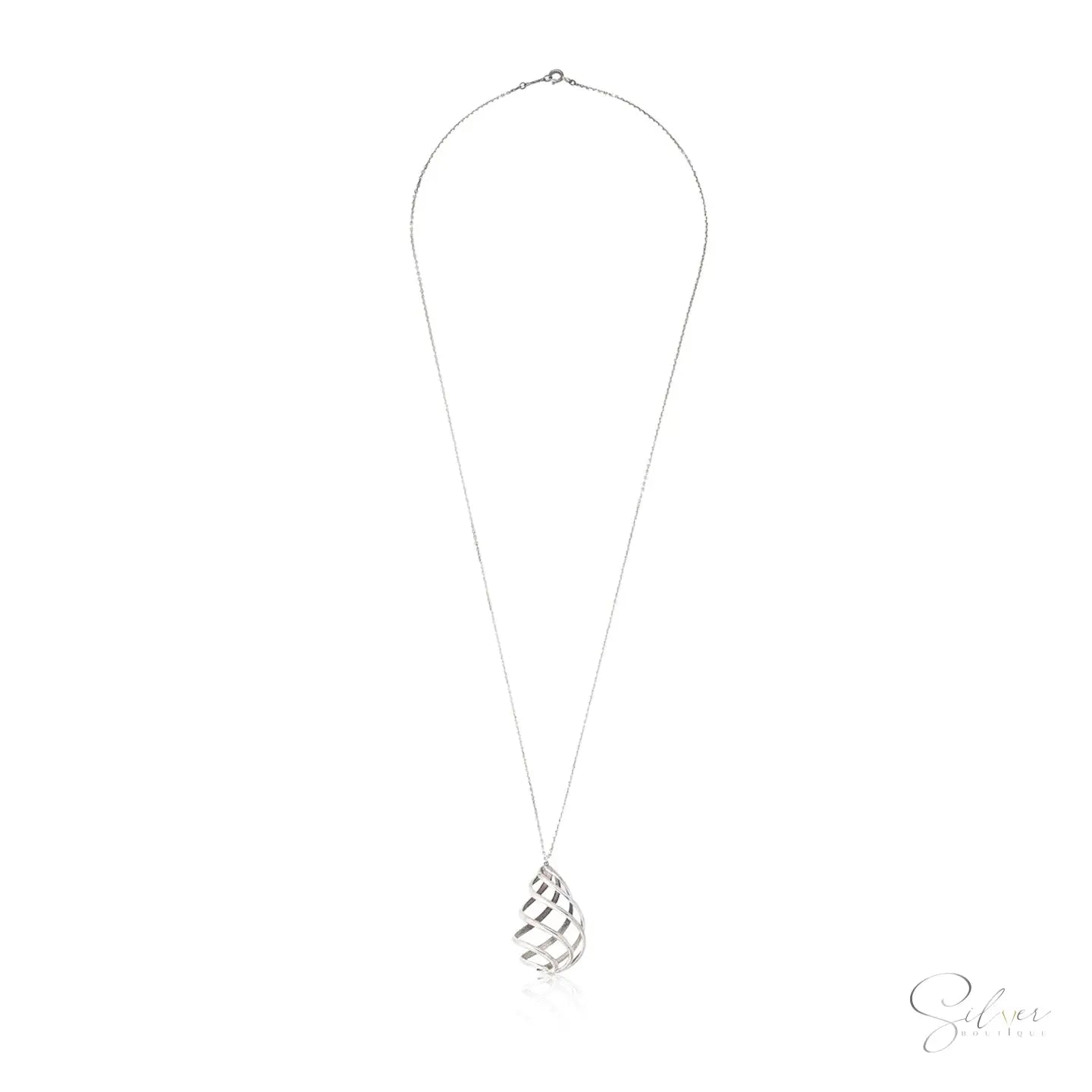 Swirl Necklace, Handmade Sterling Silver necklace, Gold, Silver & Rose Gold, Minimalist aesthetic necklace - Baza Boutique 