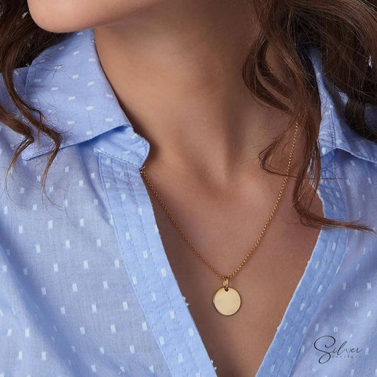 Personalized Disc Necklace - Initial Multiple Disc Necklace - Baza Boutique 