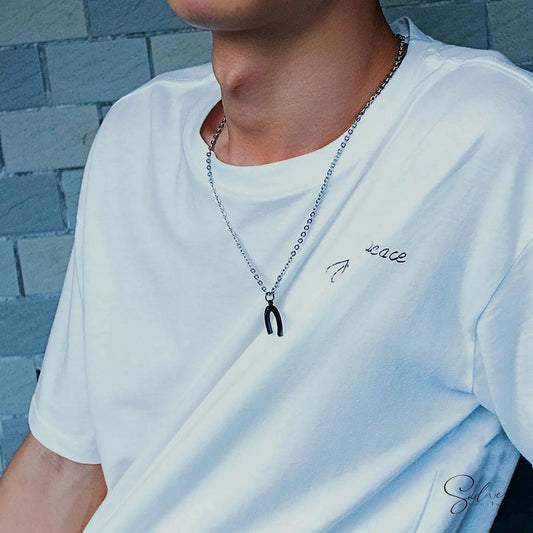 Horse shoe Necklace, Unique Personalized Jewelry for Her, Craft your daily wear necklace , Unisex Gift For Him - Baza Boutique 