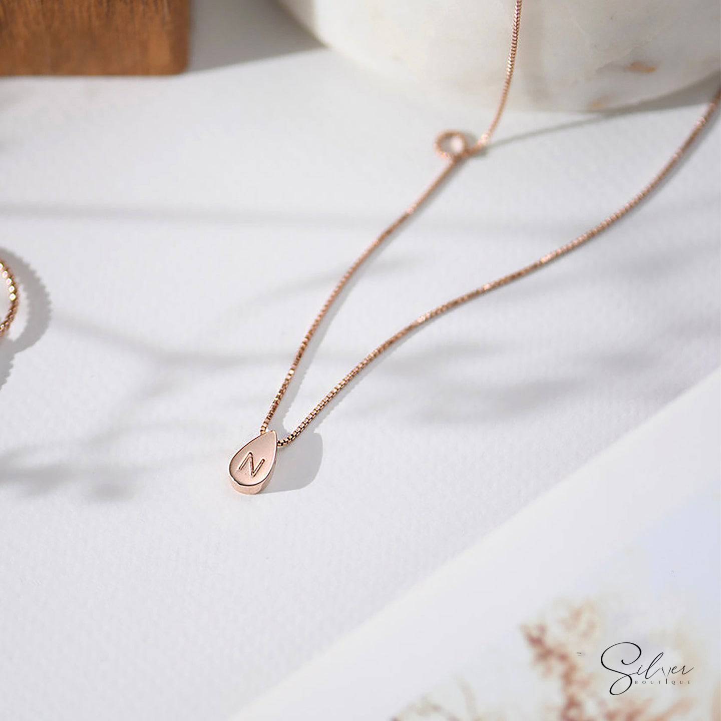 3D Drop Necklace - Engravable Handmade Jewelry from Her Collection - Baza Boutique 