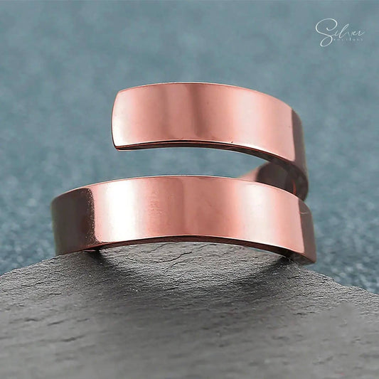 Spiral Couple Ring - Personalized Custom Wrap Initials Ring - Baza Boutique 
