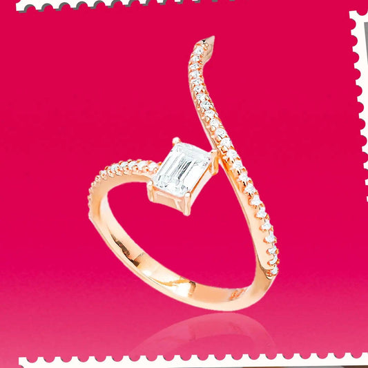 Flame Ring - Solid 925 Silver Tiny Band Ring for Her - Baza Boutique 