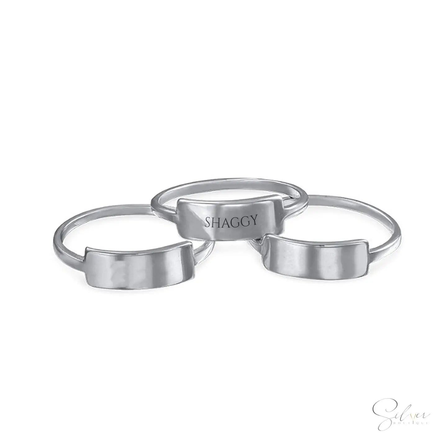 Plate Name Ring - Baza Boutique