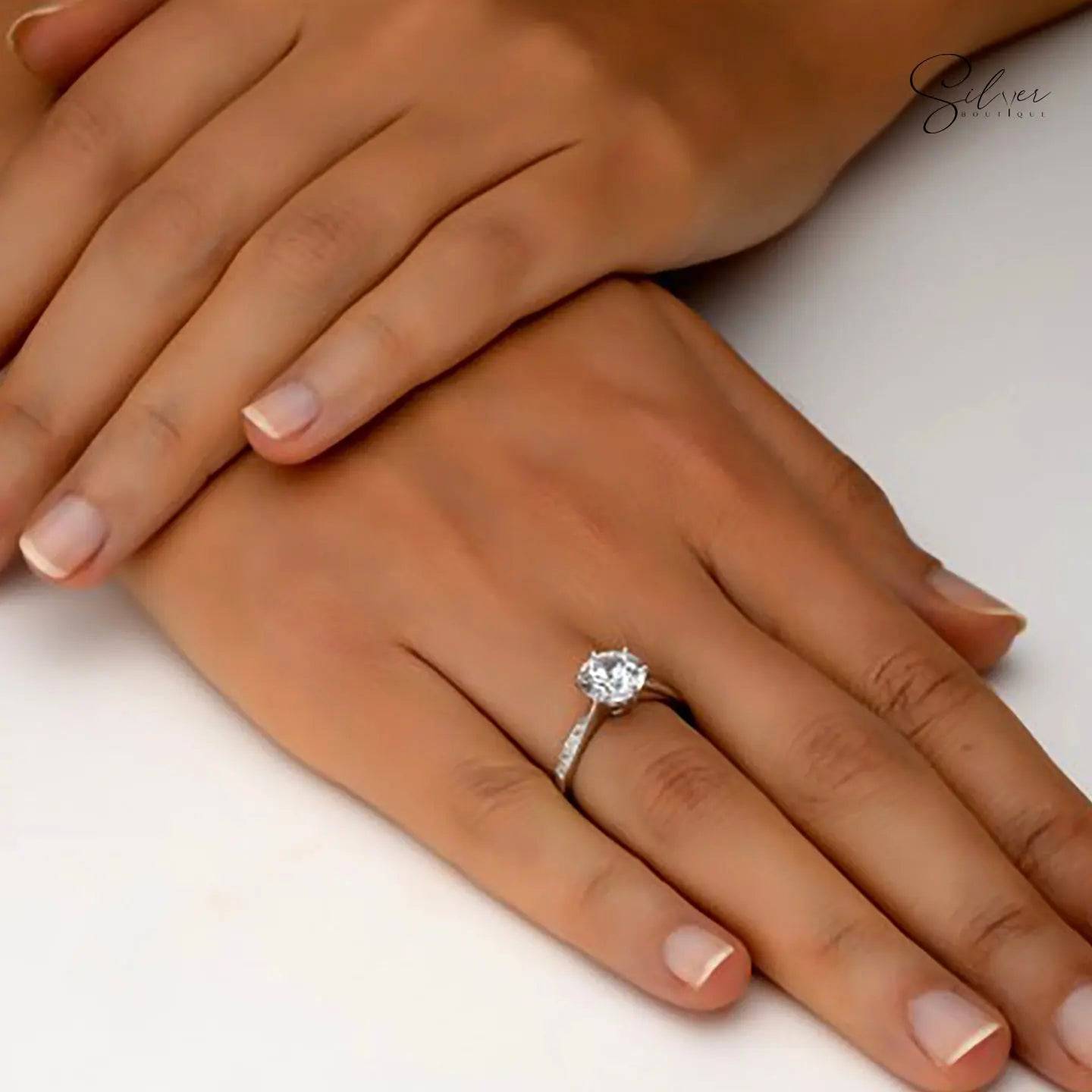 Signature bougainvillèa, Unique Engagement Stone Ring Design, Handmade Sterling Silver Ring, Gold, Silver & Rose Gold - Baza Boutique 