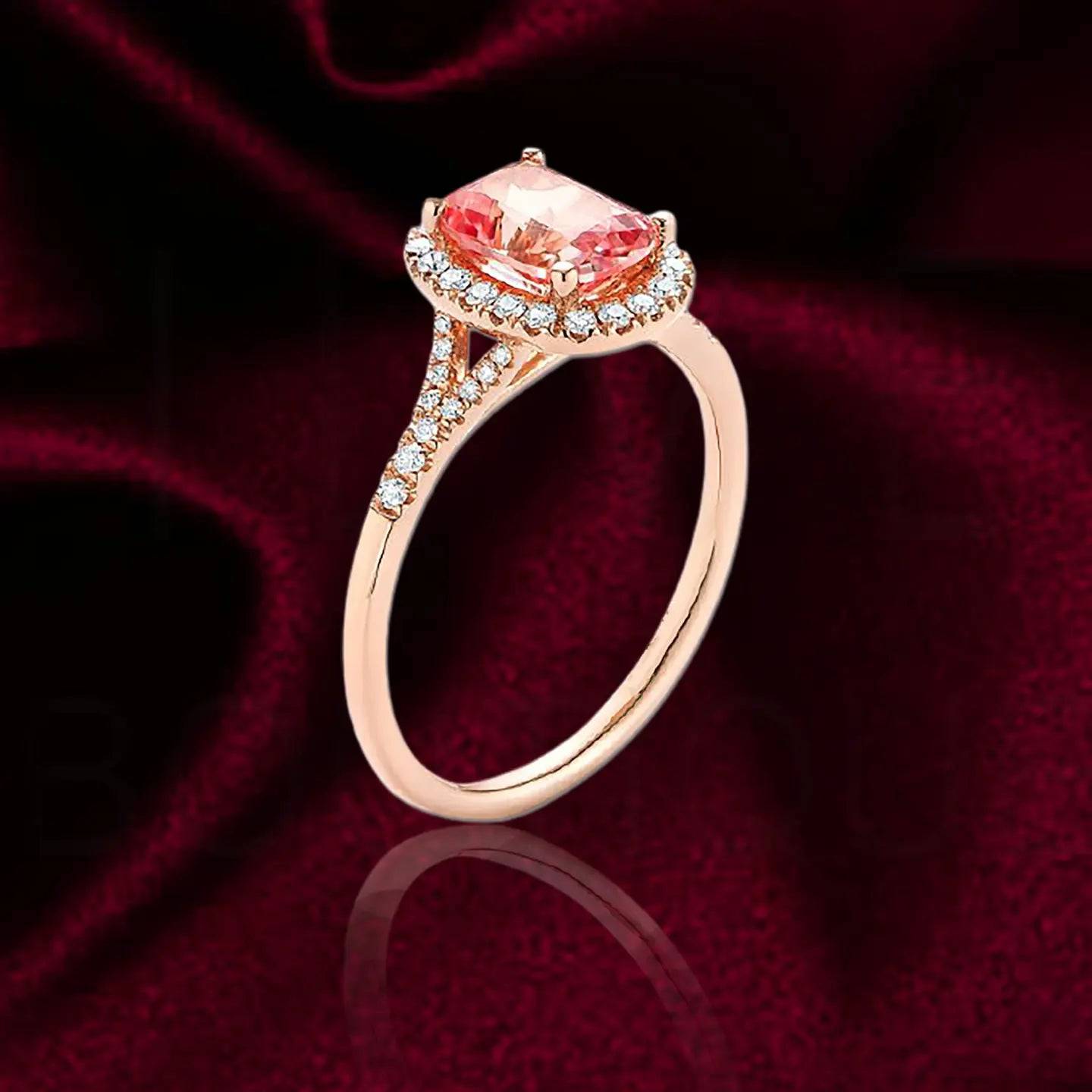 Signature lilÿ, Signature Engagement Peach Sapphire Stone Ring Design, Handmade Sterling Silver Ring, Gold, Silver & Rose Gold - Baza Boutique 