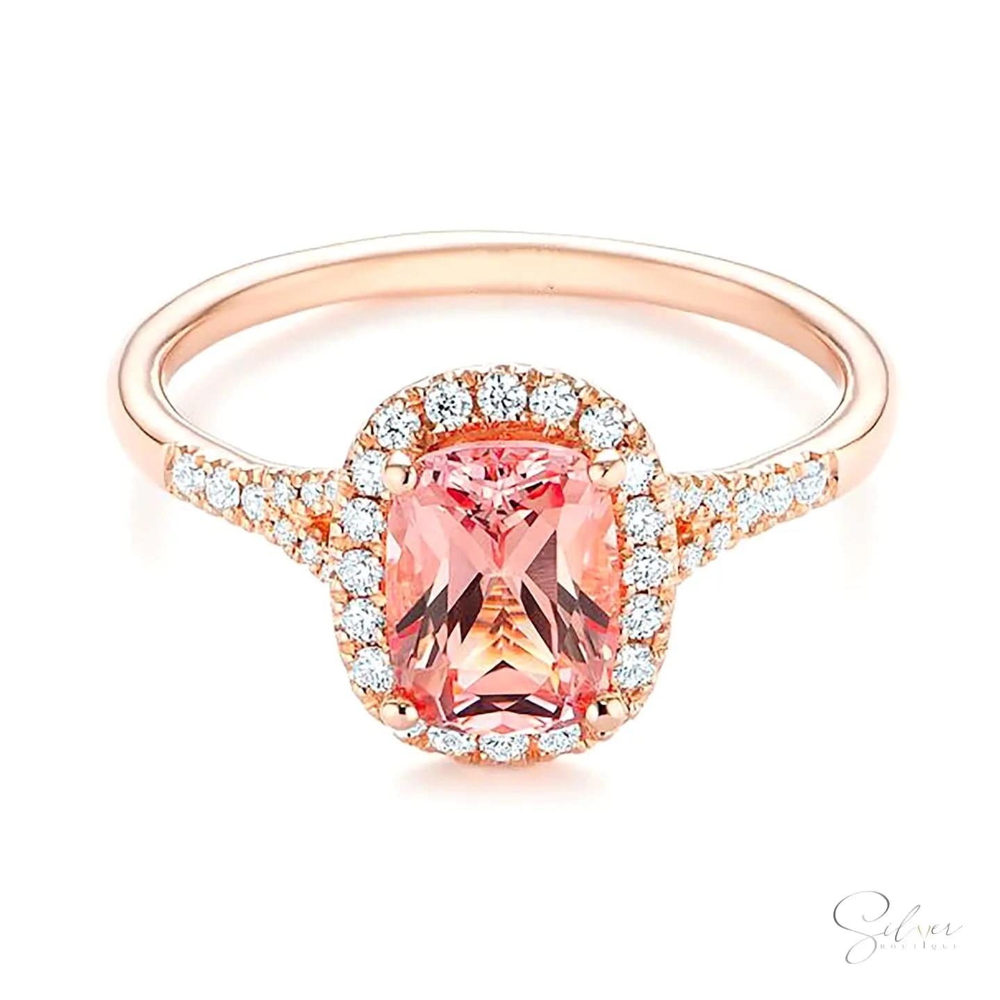 Signature lilÿ, Signature Engagement Peach Sapphire Stone Ring Design, Handmade Sterling Silver Ring, Gold, Silver & Rose Gold - Baza Boutique 