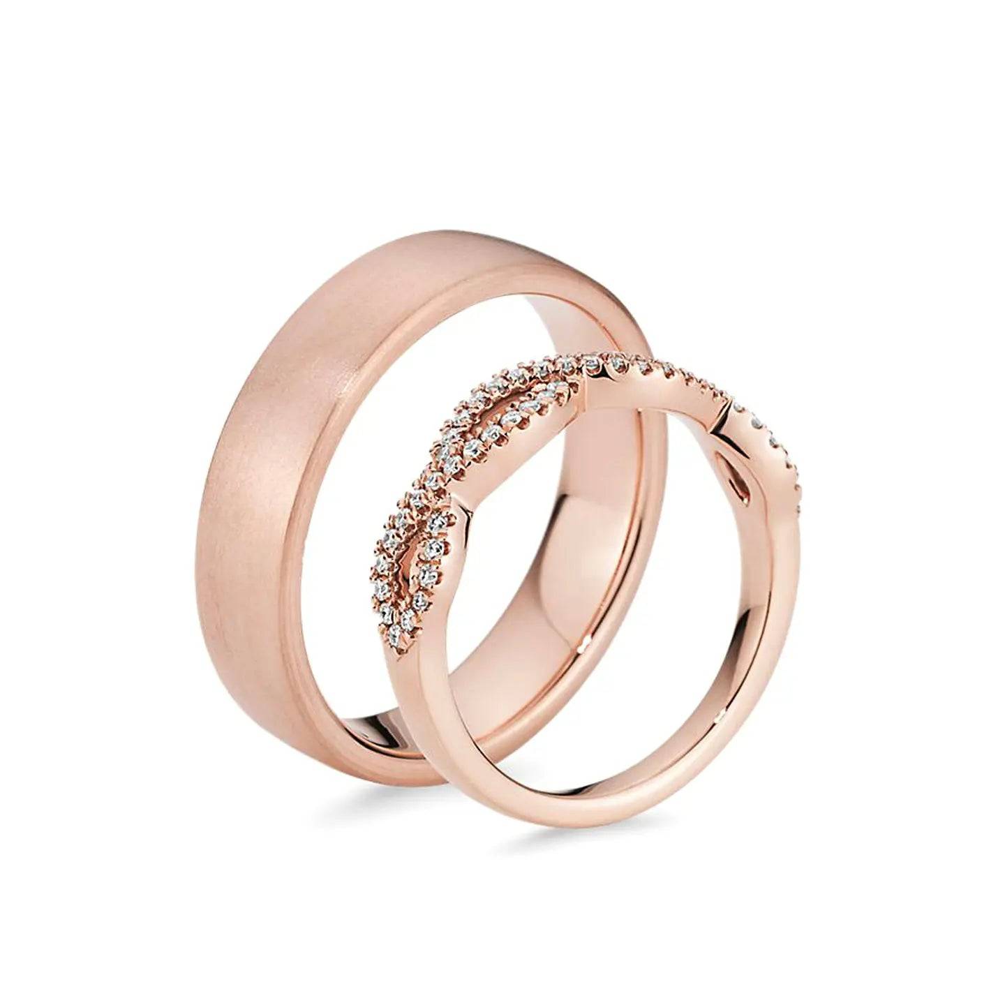 Romeo & Juliet ring duo, Minimalistic Ring, Aesthetic Ring, Diamond Ring, Customise Silver Plated Ring, Gift for her - Baza Boutique 