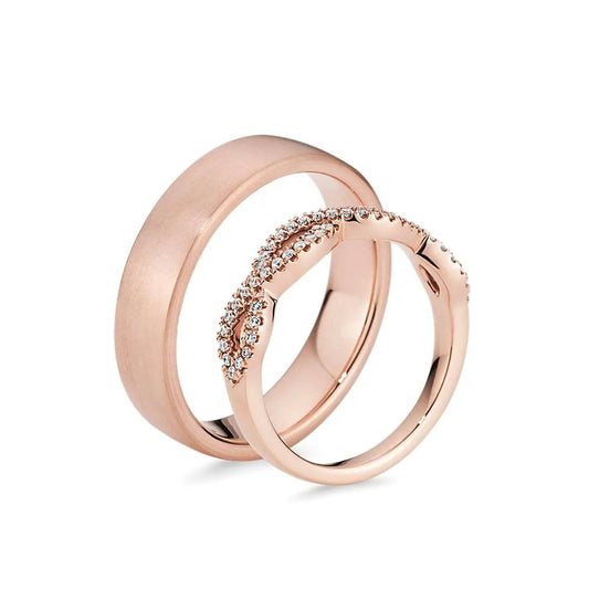 Romeo & Juliet ring duo, Minimalistic Ring, Aesthetic Ring, Diamond Ring, Customise Silver Plated Ring, Gift for her - Baza Boutique 