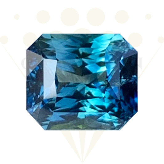 3.05 Cts Natural Peacock Teal Sapphire - (UH) - CeylonFineGemsCo